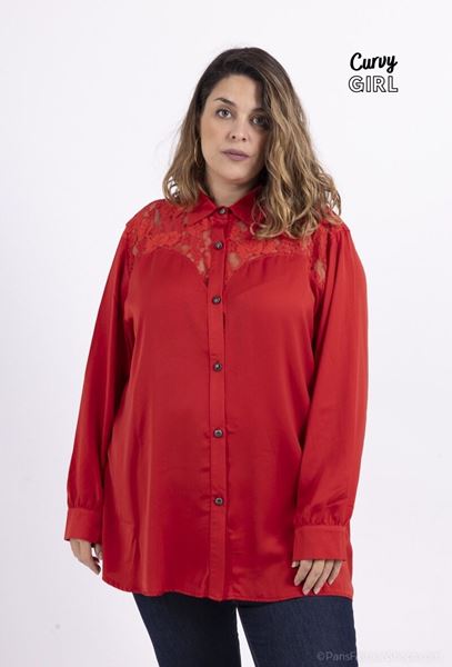 Immagine di CURVY GIRL LACE AND SATIN BLOUSE